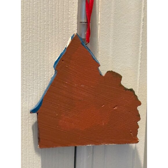 Hand-Painted Christmas Village Snow Covered House Hanging Ornament - Picture 2 of 2